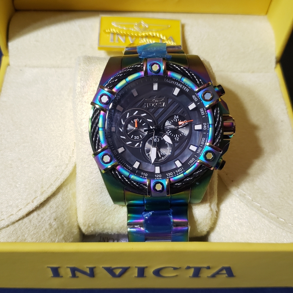 Invicta Iridescent Multicolor Stainless Steel Chronograph Watch